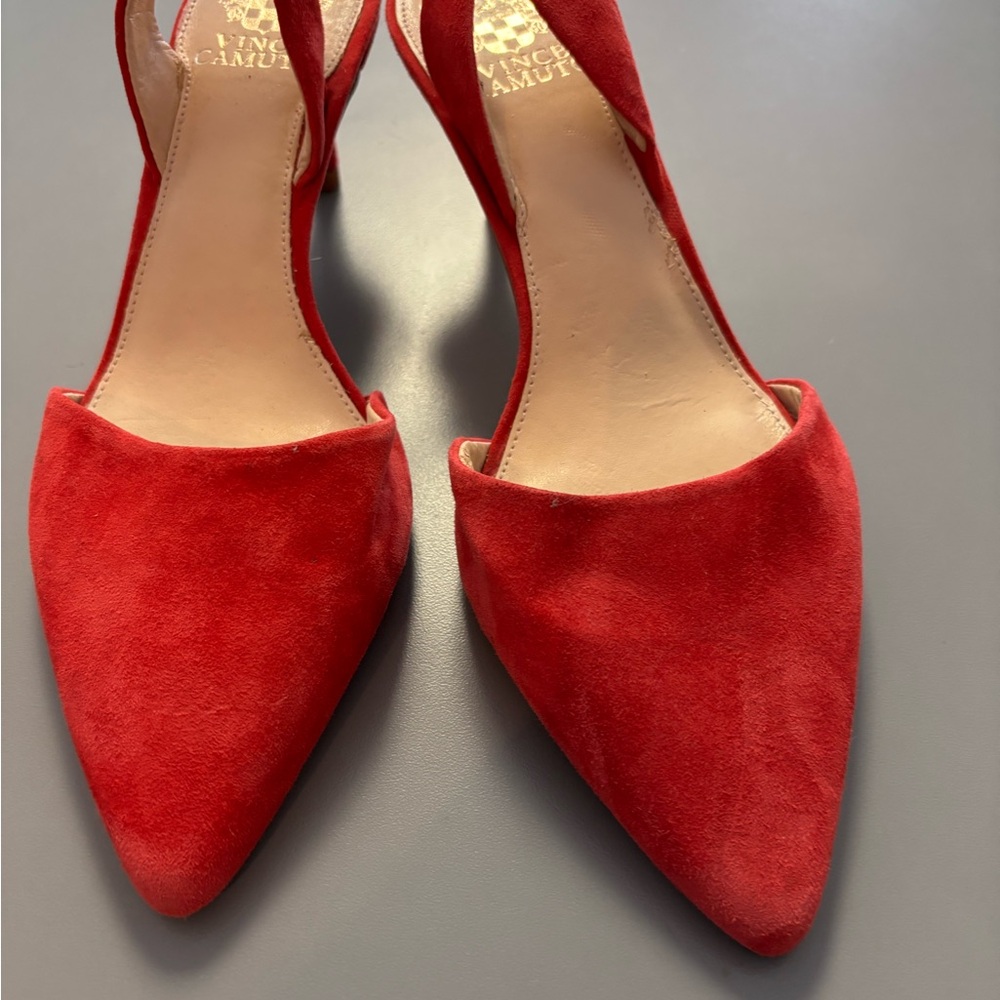 Vince Camuto Red Heeled Shoes Elegant Design